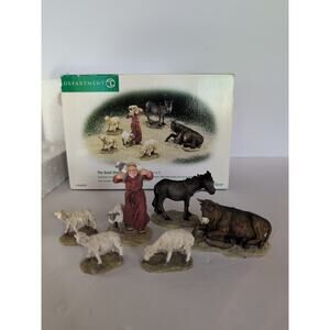 DEPT 56 GOOD SHEPHERD & HIS ANIMALS SET of 6 59791 LITTLE TOWN OF BETHLEHE W/Box